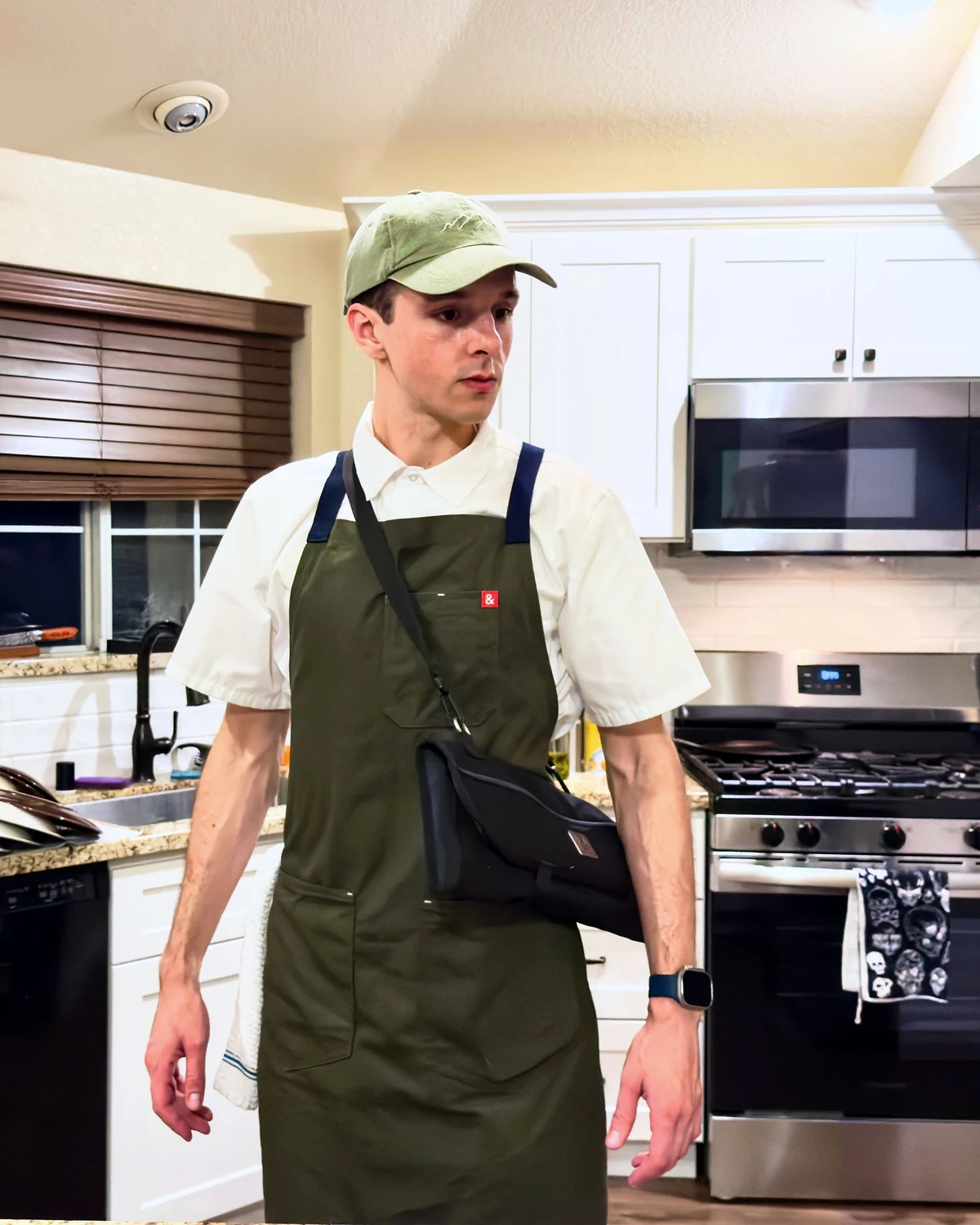 Chef Nicholas Wisness in a home kitchen